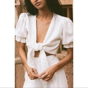 NWT Faithfull The Brand Jamais Wrap Top ~ Size Medium